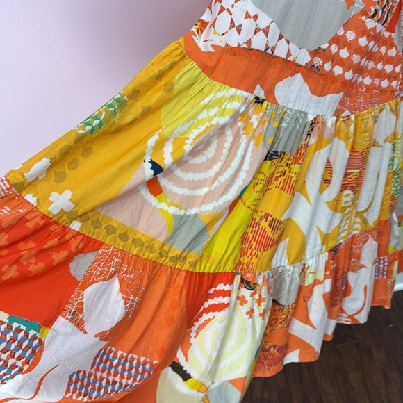 NEW Anthropologie size XS Geisha Designs Margarella Maxi Orange Yellow White - Picture 5 of 11